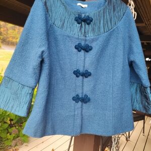 Carson 100% Wool, Fully Lined Bright Teal Blue, (Vintage?) Jacket